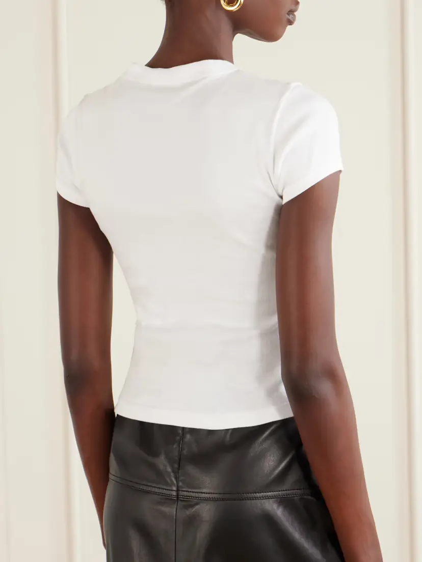 Saint Laurent Cropped Jersey T-shirt | Thumbnail 4