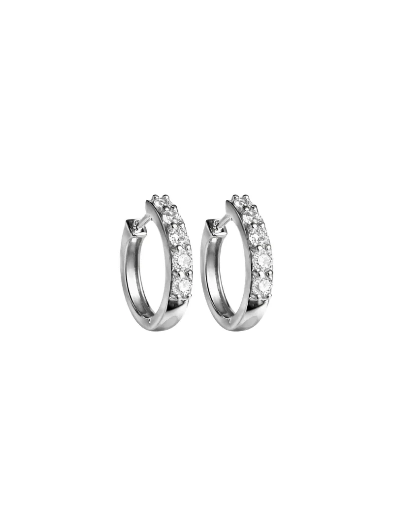 0.35ct Diamond 18K Gold Hoop Earrings