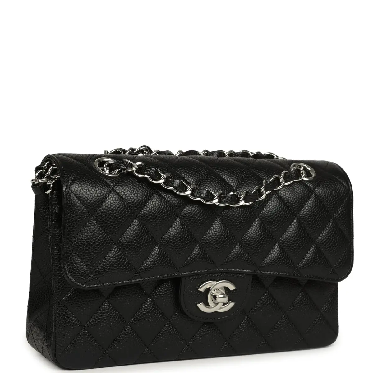 Chanel Chanel Small Classic Double Flap Black Caviar Silver Hardware | Thumbnail 2 Chanel Chanel Small Classic Double Flap Black Caviar Silver Hardware | Thumbnail 2