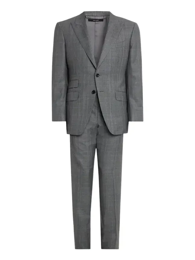 Men's Herringbone Wool Prince of Wales Peak-Lapel Suit Men's Herringbone Wool Prince of Wales Peak-Lapel Suit
