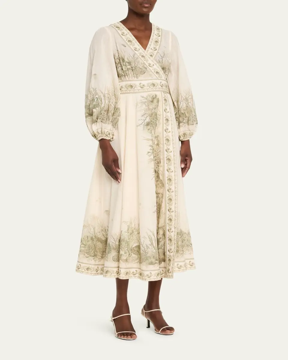 Zimmermann Wanderlust Wrap Midi Dress | Thumbnail 4 Zimmermann Wanderlust Wrap Midi Dress | Thumbnail 4