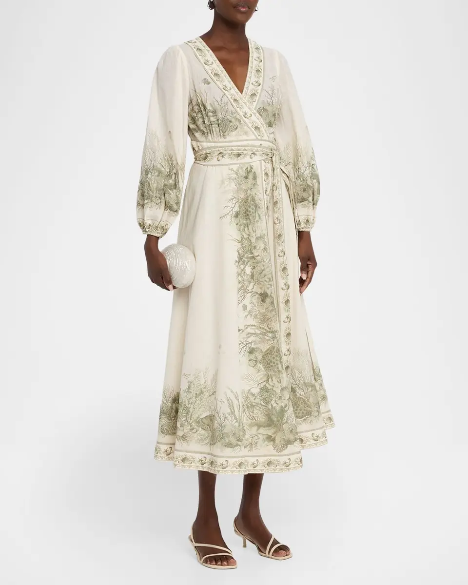 Zimmermann Wanderlust Wrap Midi Dress | Thumbnail 8 Zimmermann Wanderlust Wrap Midi Dress | Thumbnail 8