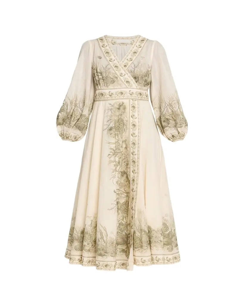 Zimmermann Wanderlust Wrap Midi Dress | Image 1 Zimmermann Wanderlust Wrap Midi Dress | Image 1