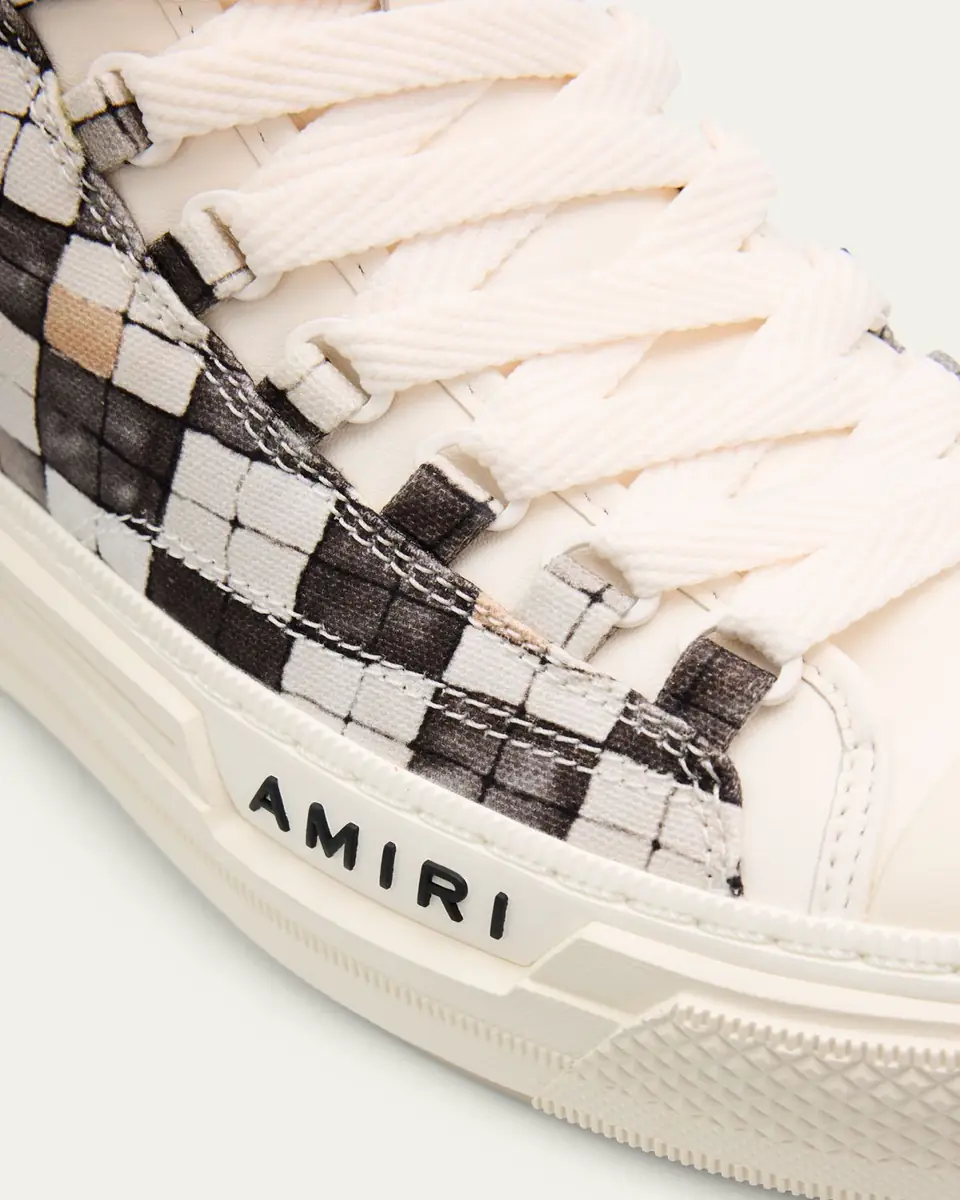 Amiri Men's Checkered Court Canvas High-Top Sneakers | Thumbnail 3 Amiri Men's Checkered Court Canvas High-Top Sneakers | Thumbnail 3