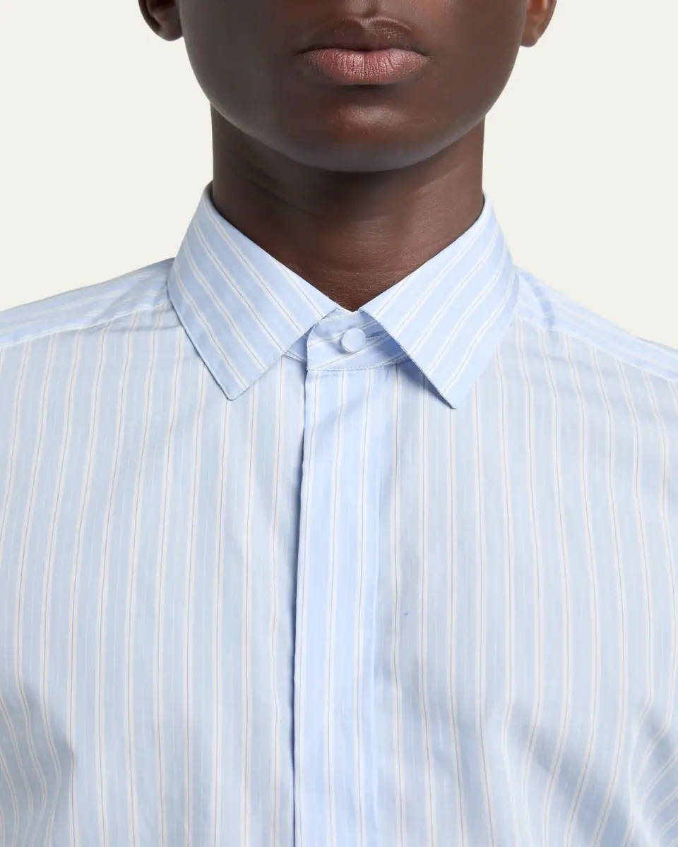 Tom Ford Men's Cotton Multi-Stripe French Cuff Sport Shirt | Thumbnail 5 Tom Ford Men's Cotton Multi-Stripe French Cuff Sport Shirt | Thumbnail 5