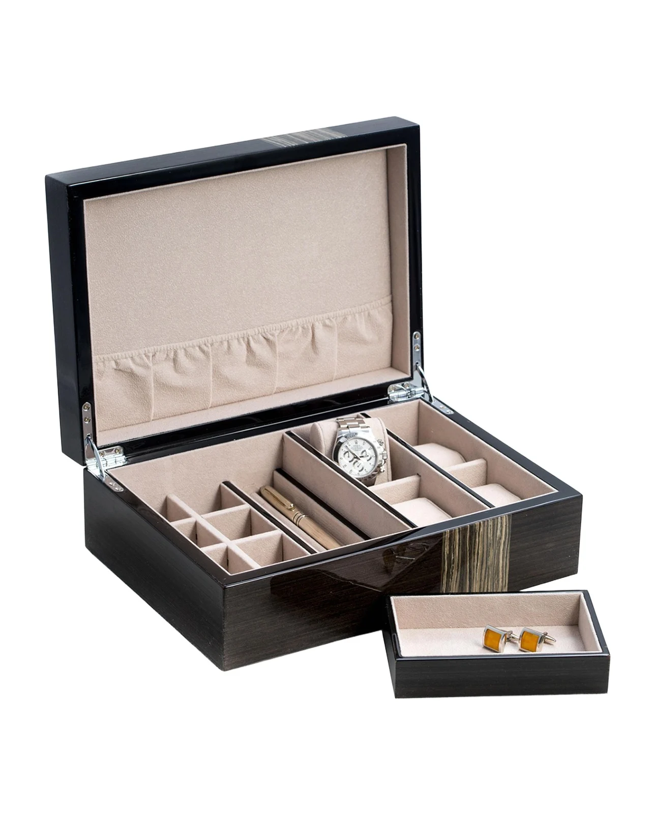 Lacquered Ash Wood Valet Box Lacquered Ash Wood Valet Box