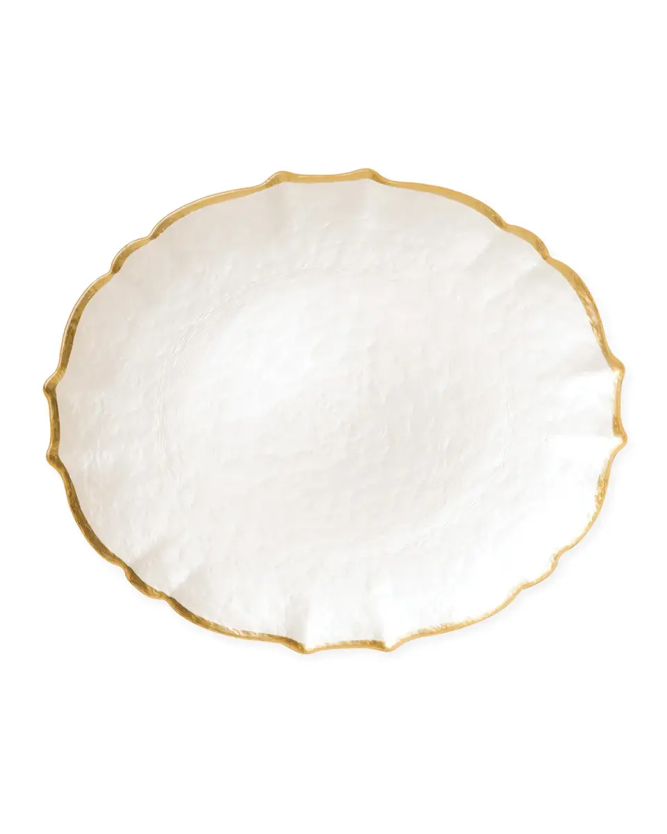 Vietri Baroque Glass White Service Plate/Charger | Thumbnail 2 Vietri Baroque Glass White Service Plate/Charger | Thumbnail 2
