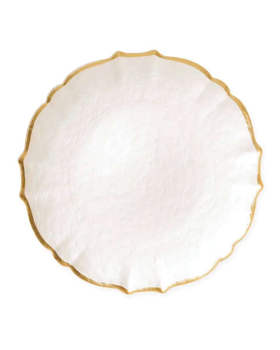Vietri Baroque Glass White Service Plate/Charger