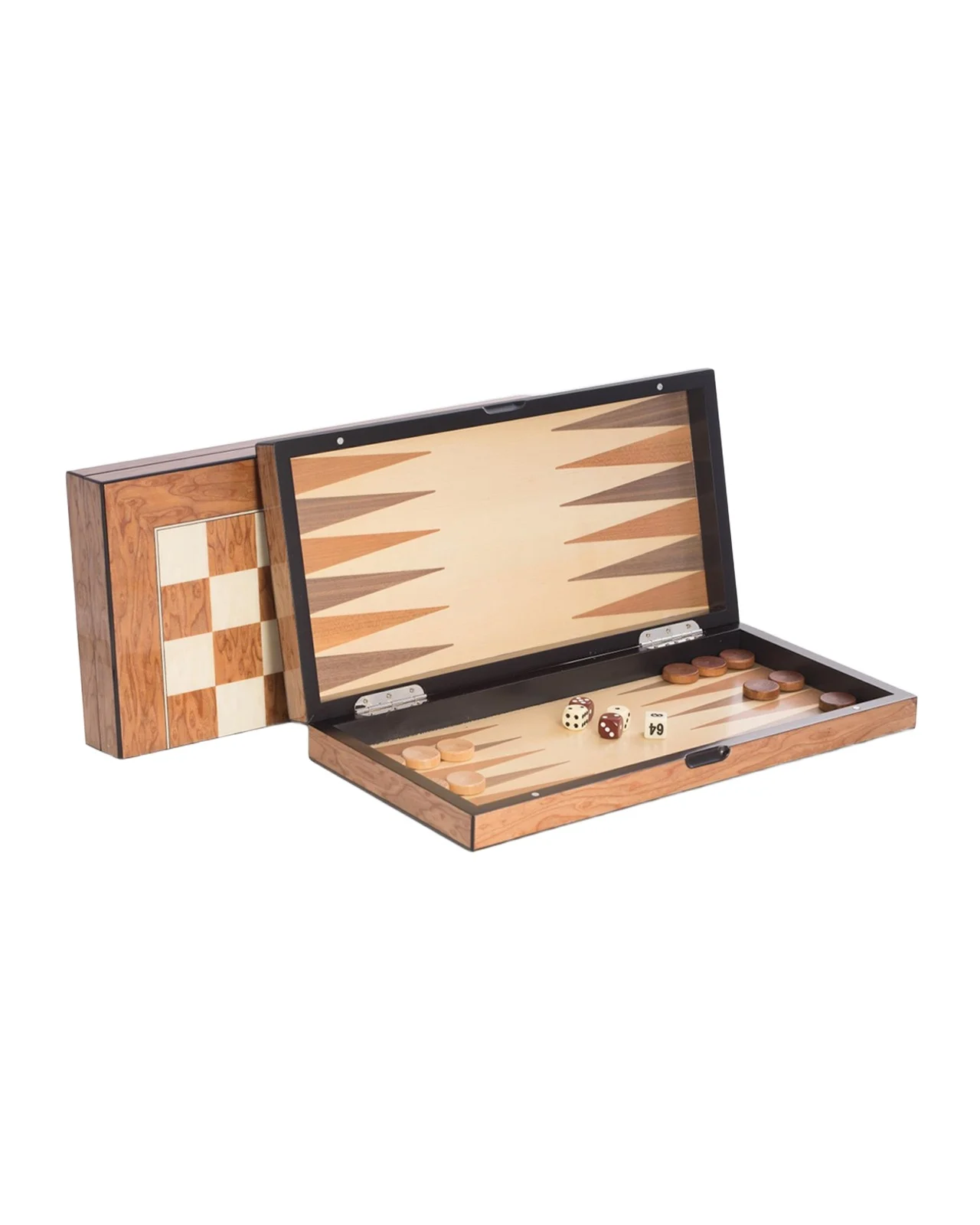 Bey-Berk Lacquer-Finished Travel Game Set