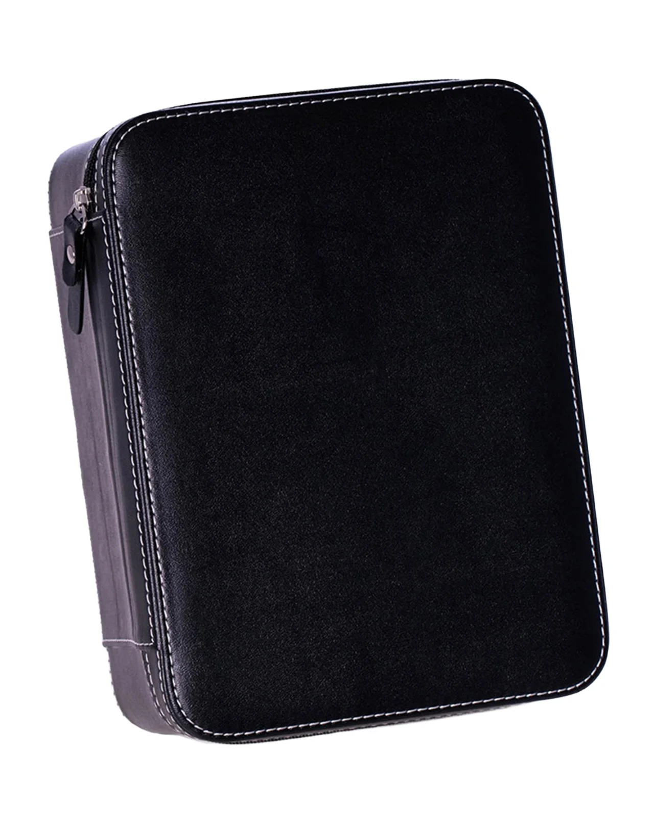 Bey-Berk Men's Leather 4-Watch Accessory Travel Case