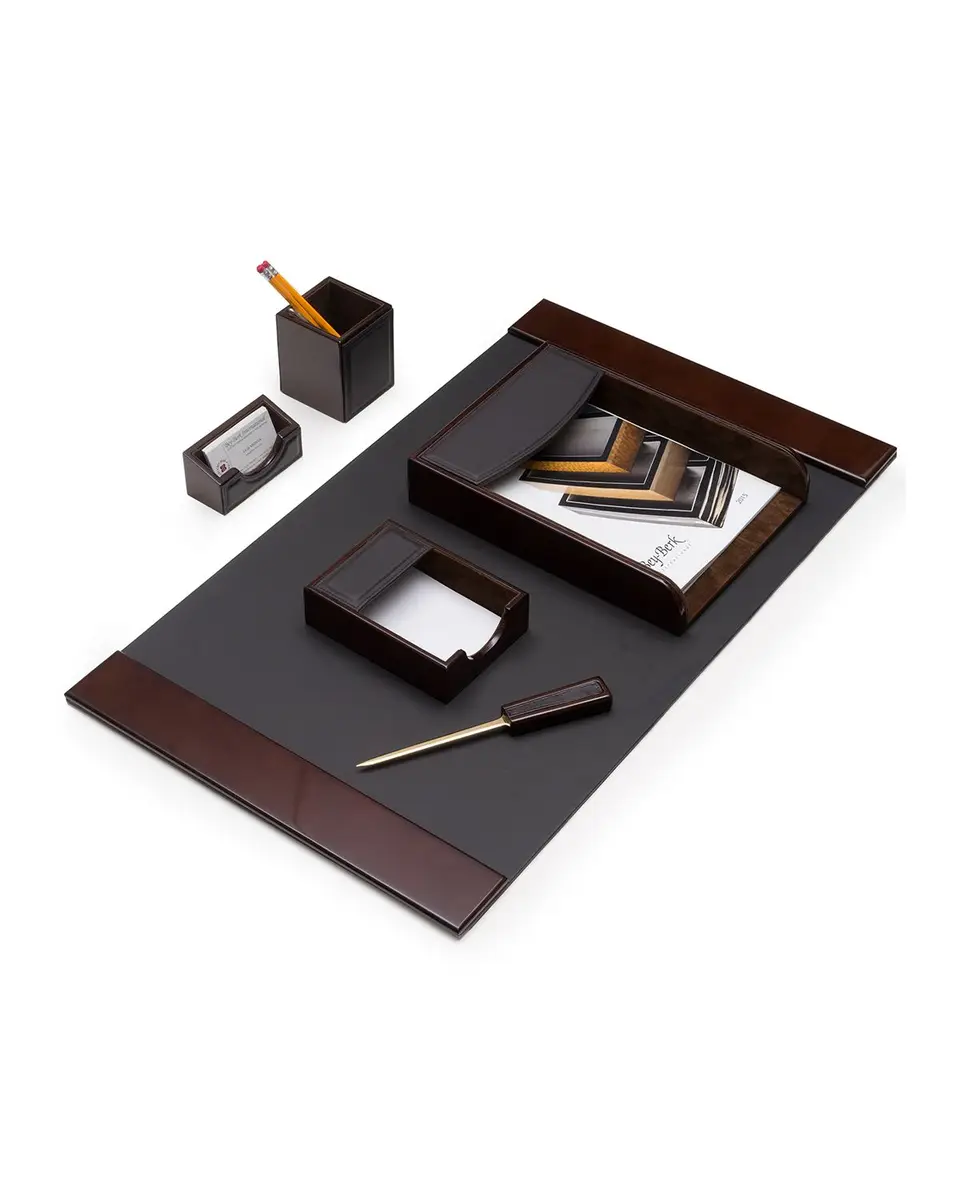 Bey-Berk 6-Piece Leather Desk Set | Image 1 Bey-Berk 6-Piece Leather Desk Set | Image 1