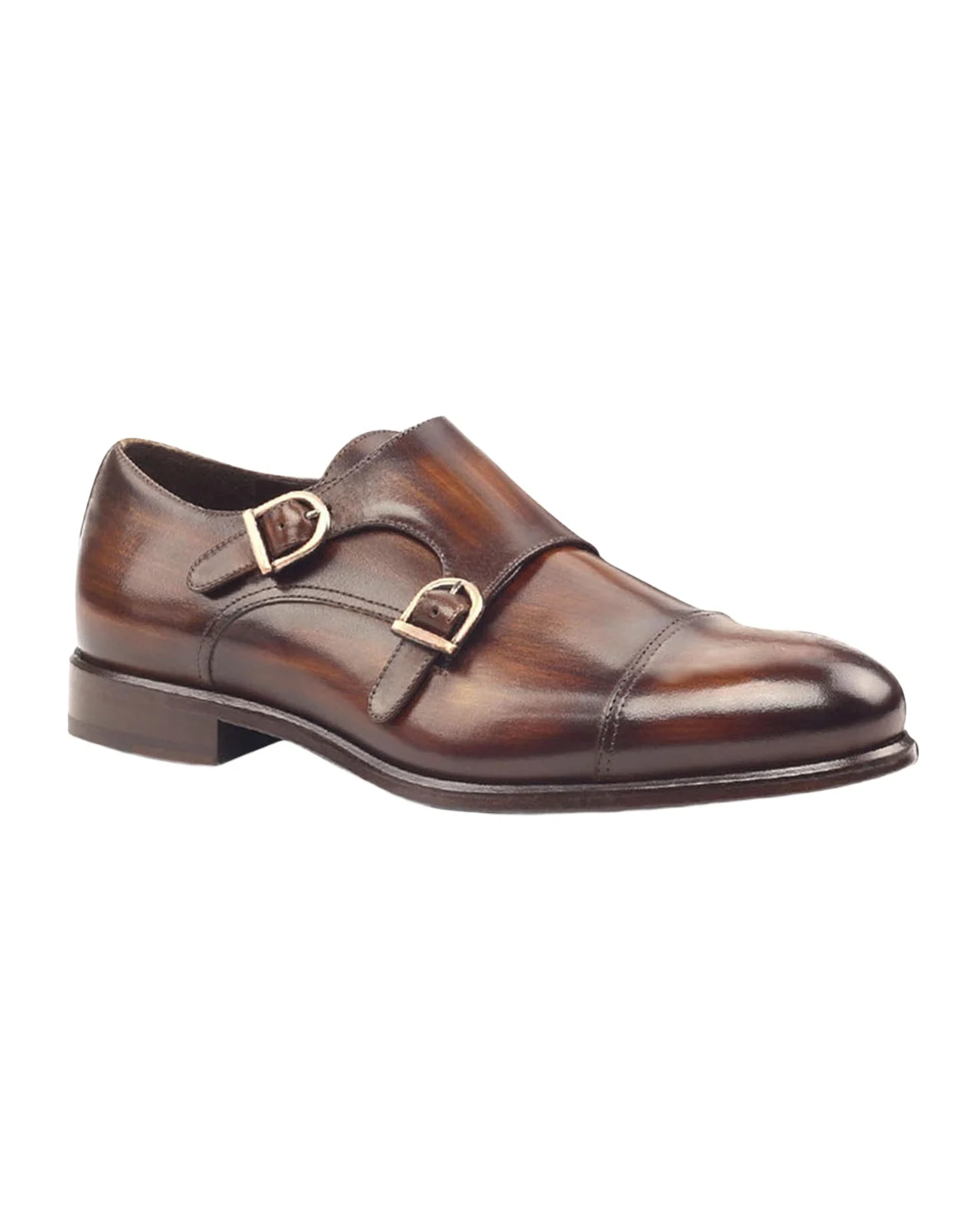 Ike Behar Men's Regal Two-Tone Patina Leather Double-Monk Loafers