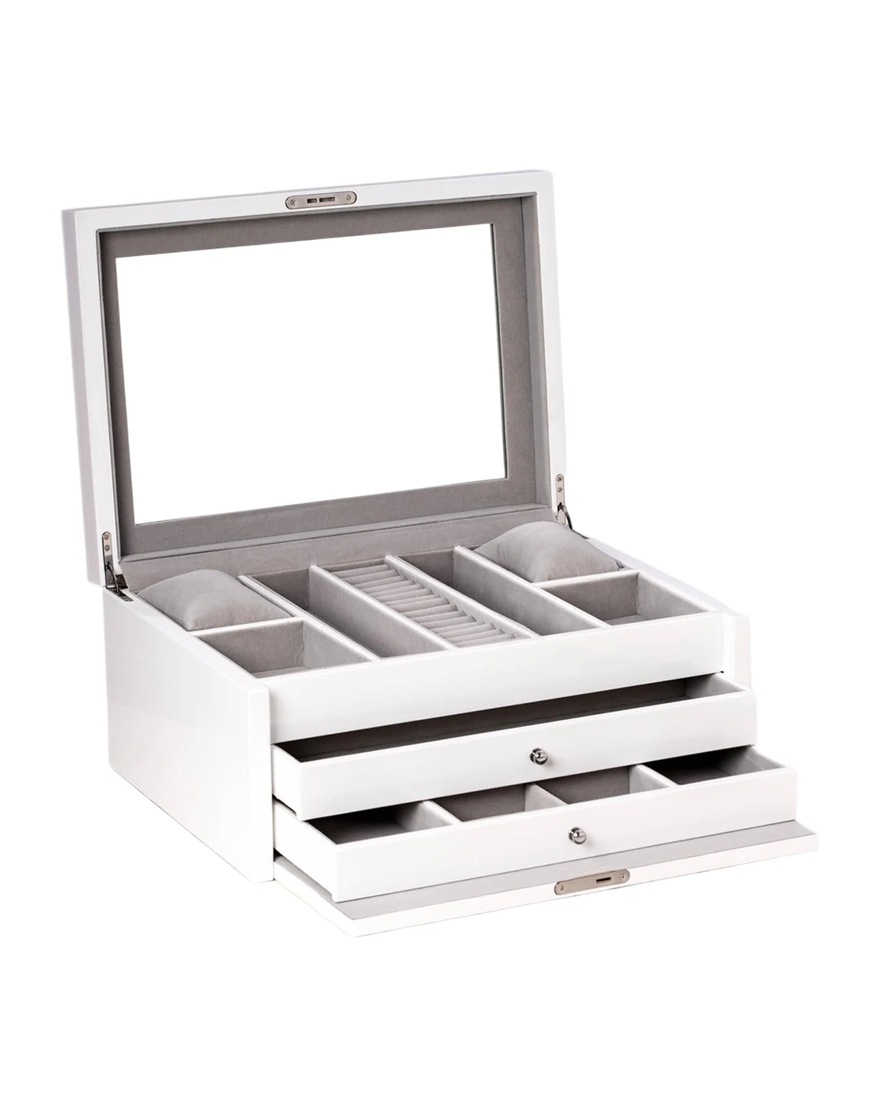 Men's Lacquered Multi-Compartment Jewelry Case