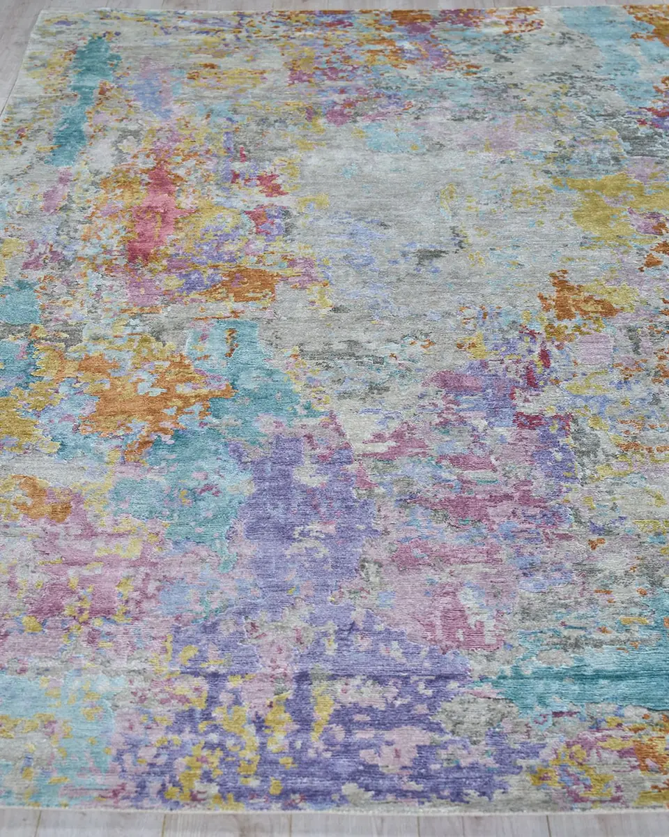 Exquisite Rugs Floor Art Hand-Knotted Ivory Multi Rug | Thumbnail 2 Exquisite Rugs Floor Art Hand-Knotted Ivory Multi Rug | Thumbnail 2