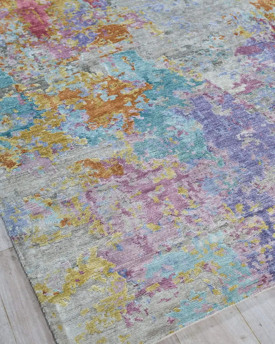 Exquisite Rugs Floor Art Hand-Knotted Ivory Multi Rug | Thumbnail 3 Exquisite Rugs Floor Art Hand-Knotted Ivory Multi Rug | Thumbnail 3