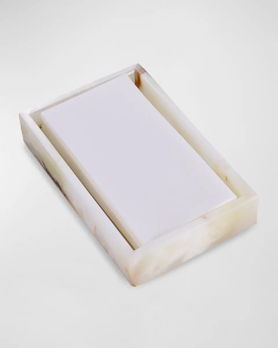 Bey-Berk Ezra Onyx Genuine Marble Towel Tray | Thumbnail 2