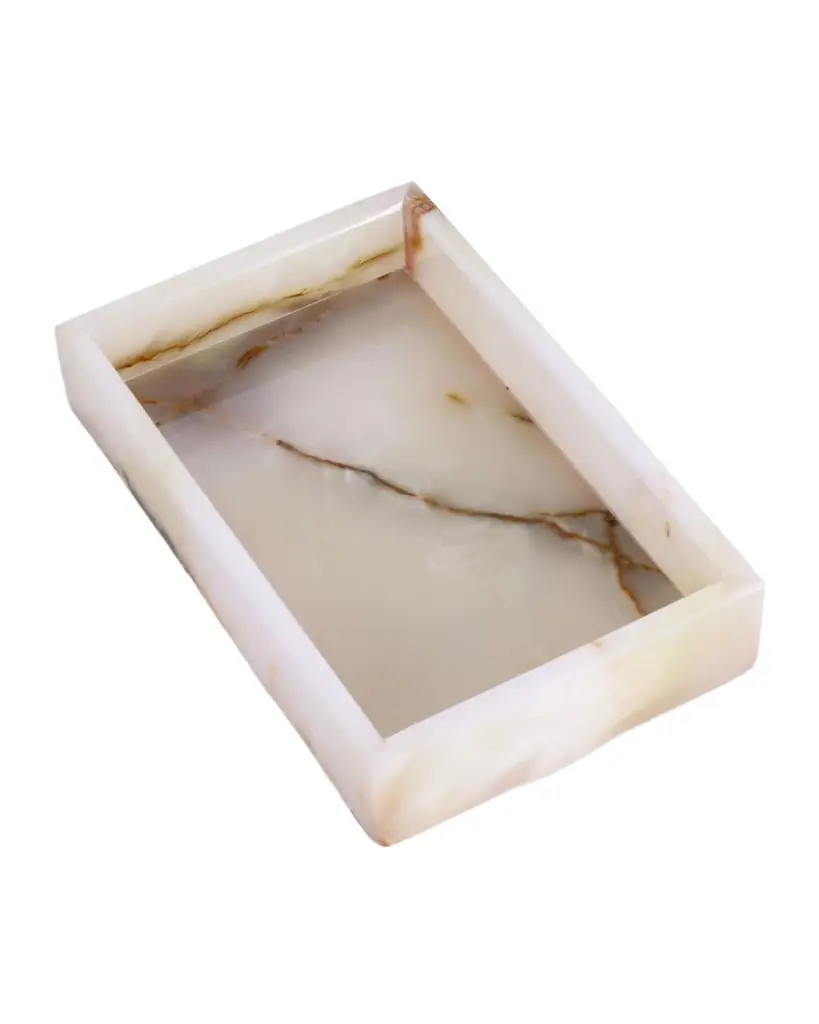 Bey-Berk Ezra Onyx Genuine Marble Towel Tray | Image 1 Bey-Berk Ezra Onyx Genuine Marble Towel Tray | Image 1