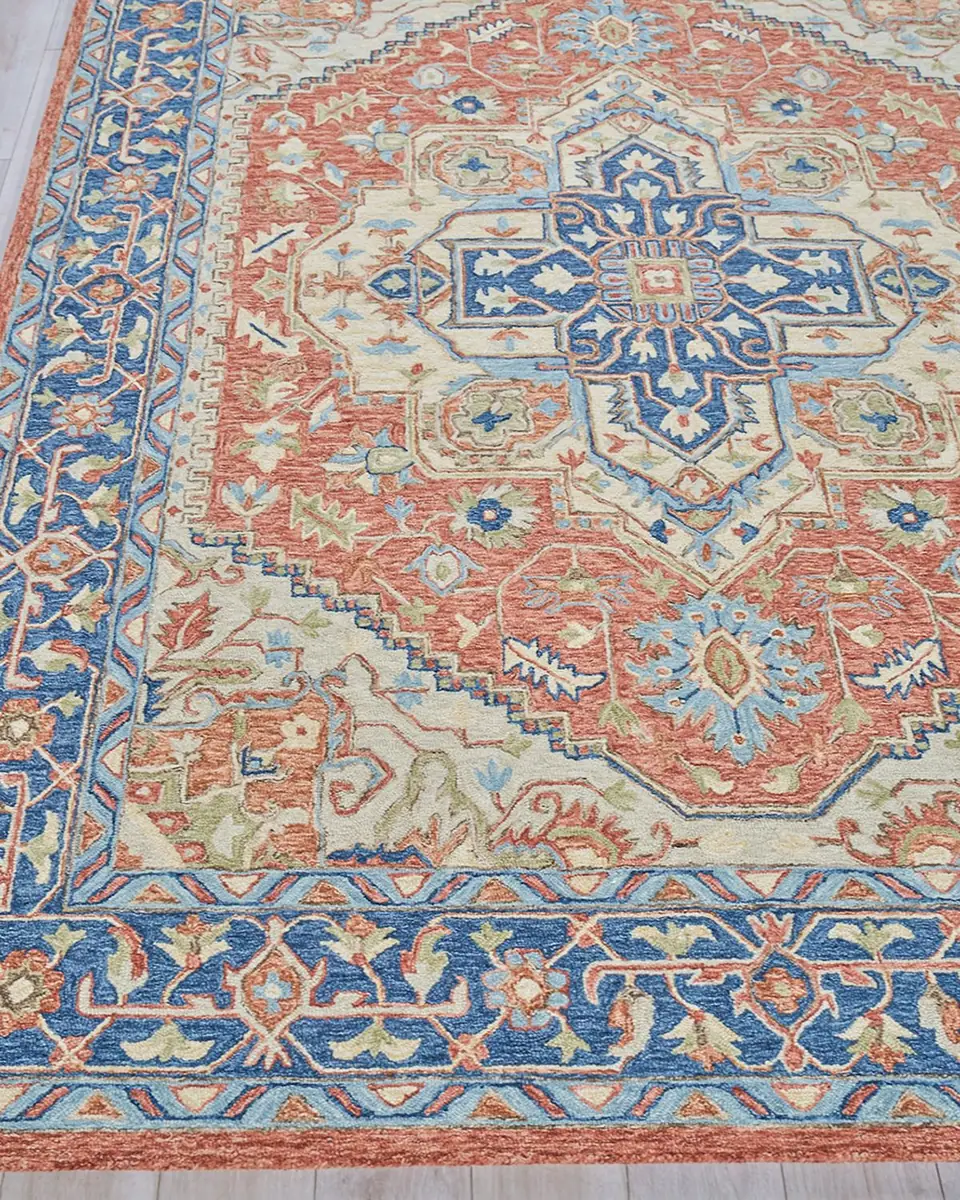 Exquisite Rugs Richmond Serapi Hand-Tufted Red/Blue Rug, 6 ' x 9 ' | Thumbnail 2 Exquisite Rugs Richmond Serapi Hand-Tufted Red/Blue Rug, 6 ' x 9 ' | Thumbnail 2