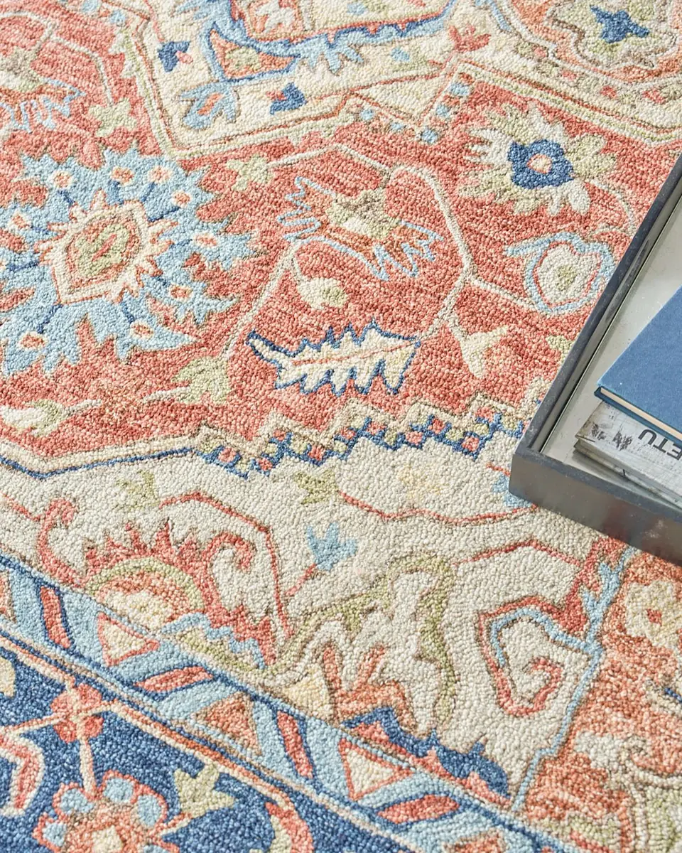 Exquisite Rugs Richmond Serapi Hand-Tufted Red/Blue Rug, 6 ' x 9 ' | Thumbnail 6 Exquisite Rugs Richmond Serapi Hand-Tufted Red/Blue Rug, 6 ' x 9 ' | Thumbnail 6