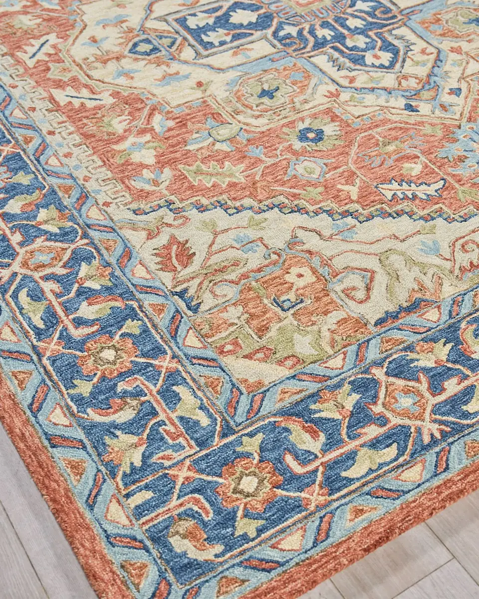Exquisite Rugs Richmond Serapi Hand-Tufted Red/Blue Rug, 5 ' x 8 ' | Thumbnail 3 Exquisite Rugs Richmond Serapi Hand-Tufted Red/Blue Rug, 5 ' x 8 ' | Thumbnail 3