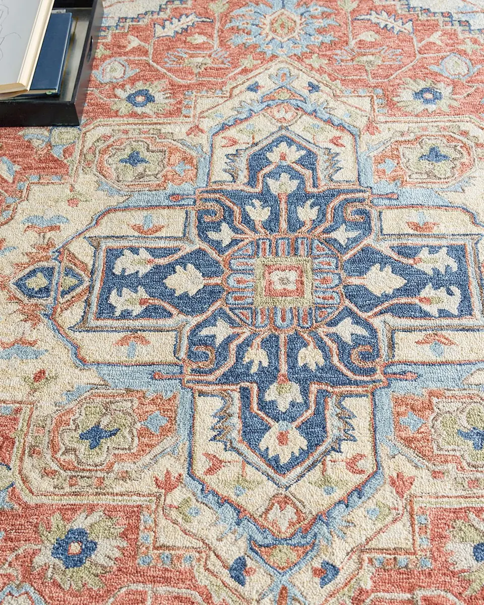 Exquisite Rugs Richmond Serapi Hand-Tufted Red/Blue Rug, 5 ' x 8 ' | Thumbnail 7 Exquisite Rugs Richmond Serapi Hand-Tufted Red/Blue Rug, 5 ' x 8 ' | Thumbnail 7