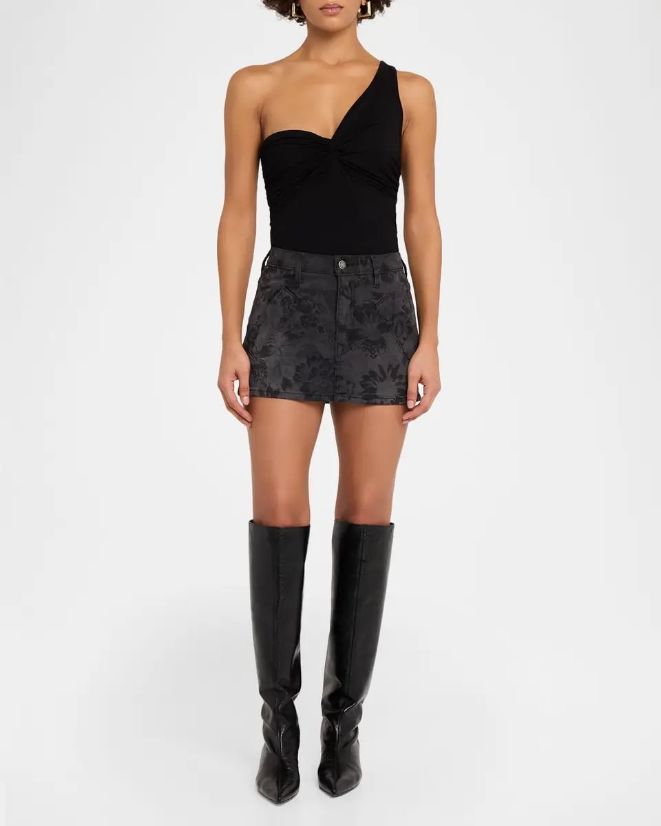 Coût De La Liberté Floral Denim Mini Skirt | Thumbnail 2 Coût De La Liberté Floral Denim Mini Skirt | Thumbnail 2