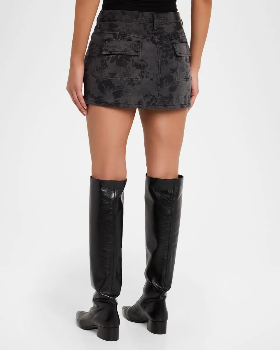 Coût De La Liberté Floral Denim Mini Skirt | Thumbnail 3 Coût De La Liberté Floral Denim Mini Skirt | Thumbnail 3