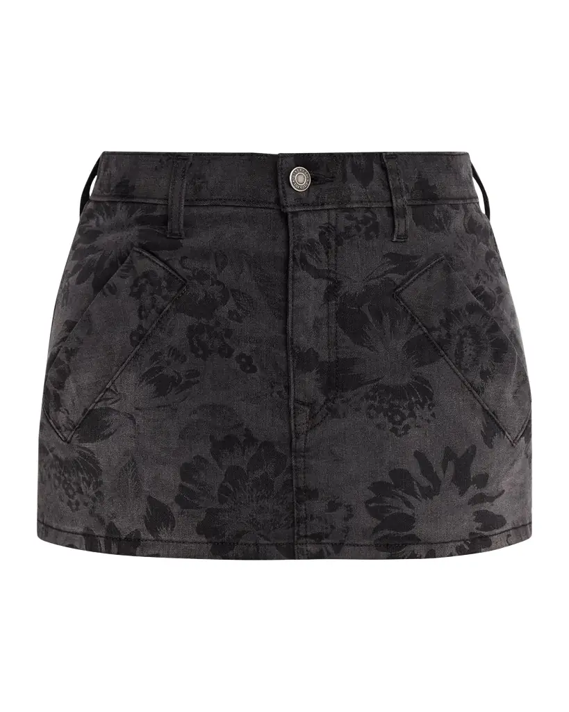 Floral Denim Mini Skirt Floral Denim Mini Skirt