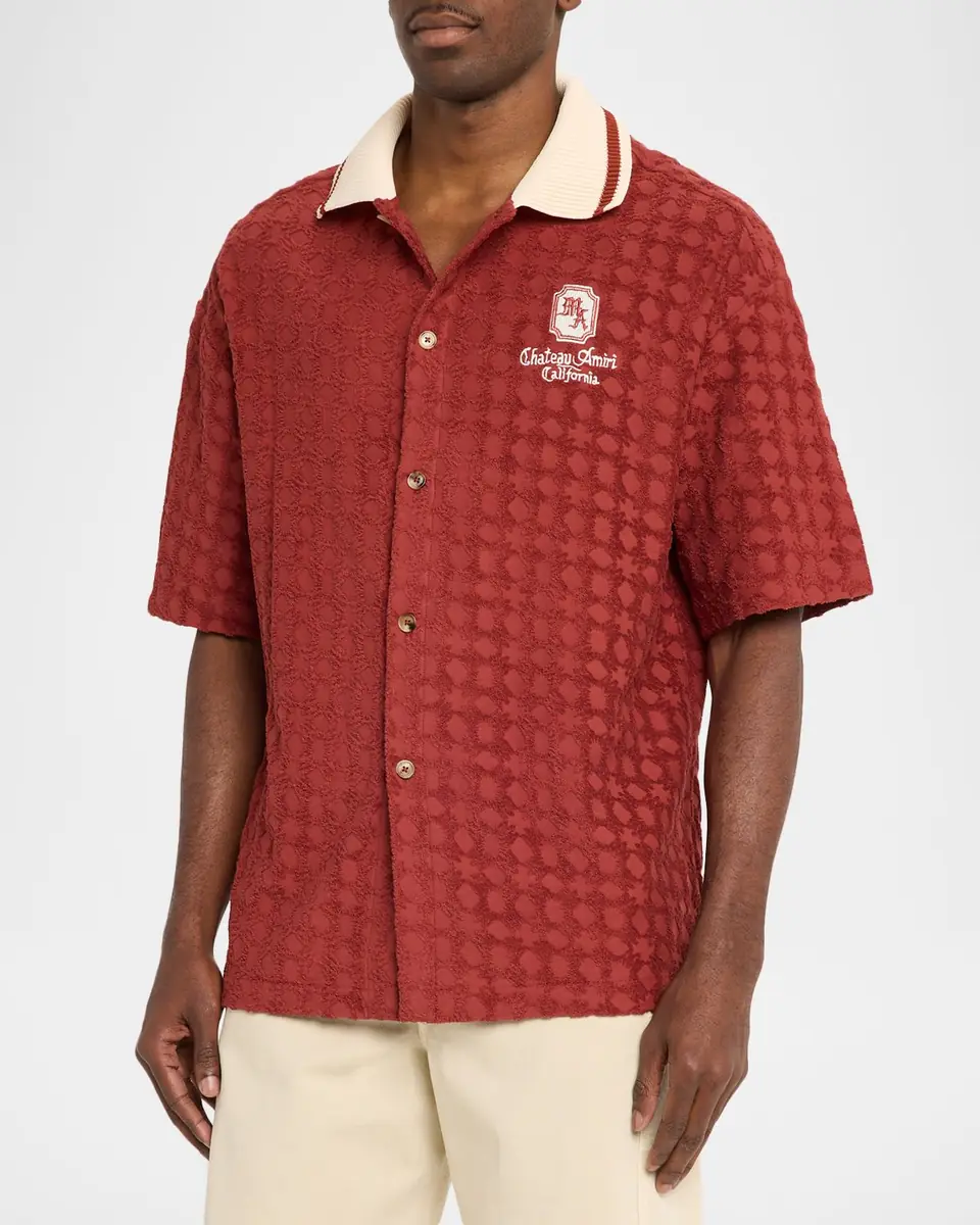 Amiri Men's MA Chateau Toweling Short-Sleeve Shirt | Thumbnail 4 Amiri Men's MA Chateau Toweling Short-Sleeve Shirt | Thumbnail 4