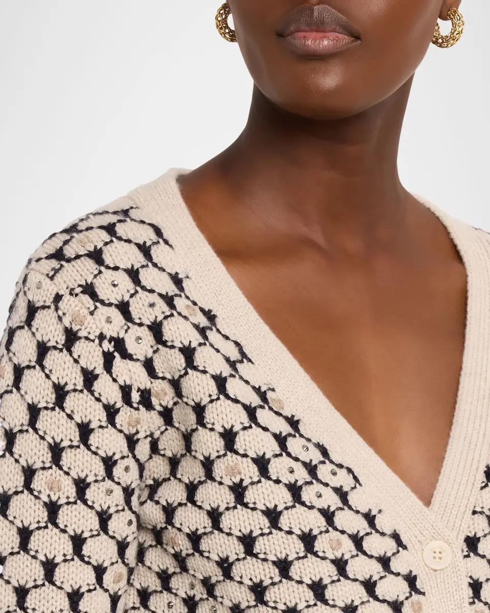 Max Mara Mastro Rhinestone-Embellished Crop Cardigan | Thumbnail 5