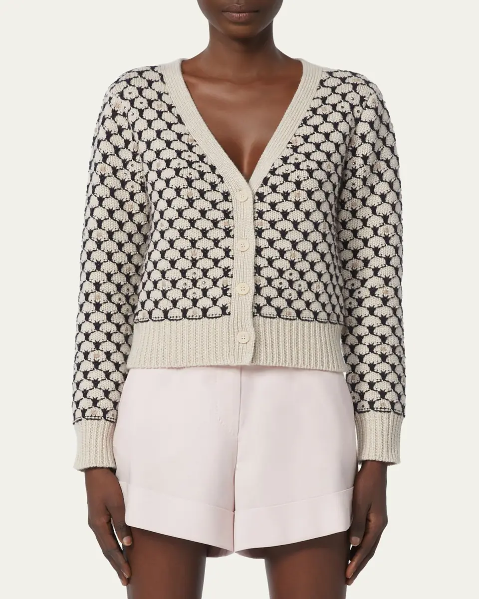 Max Mara Mastro Rhinestone-Embellished Crop Cardigan | Thumbnail 9