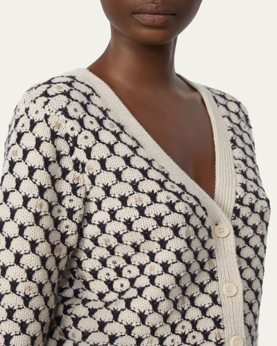 Max Mara Mastro Rhinestone-Embellished Crop Cardigan | Thumbnail 10
