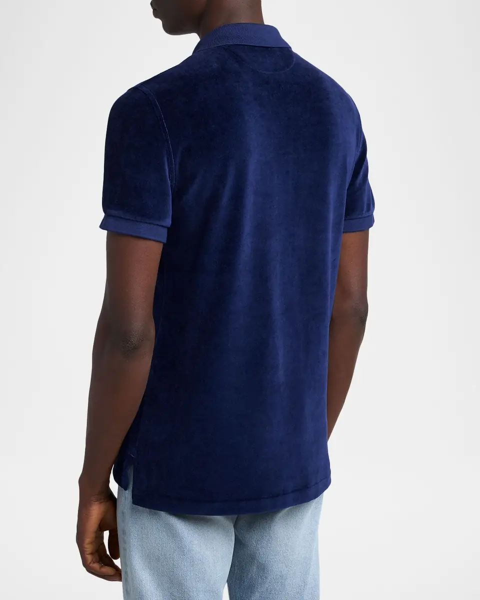 Tom Ford Men's Velour Classic-Fit Polo Shirt | Thumbnail 3