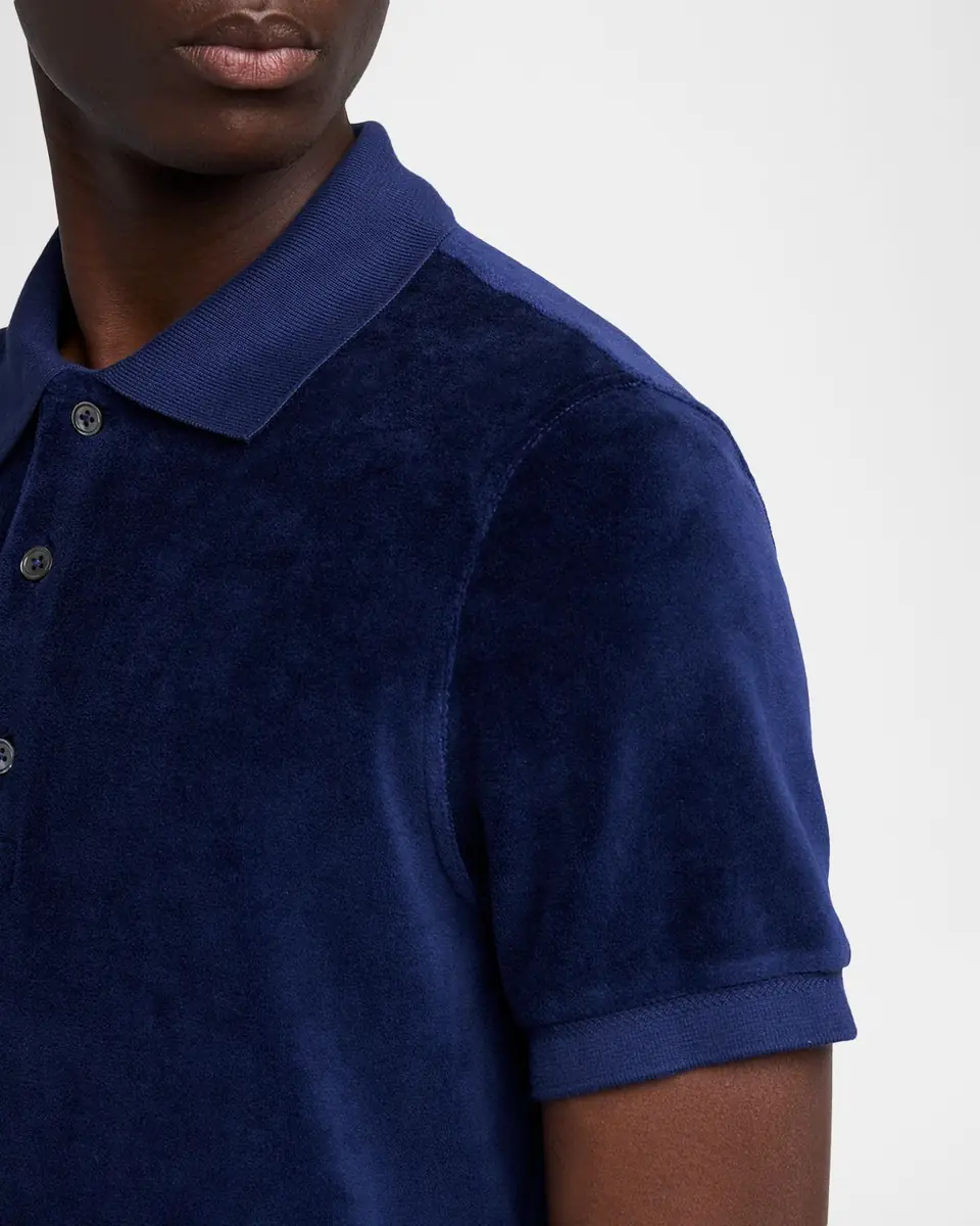 Tom Ford Men's Velour Classic-Fit Polo Shirt | Thumbnail 5