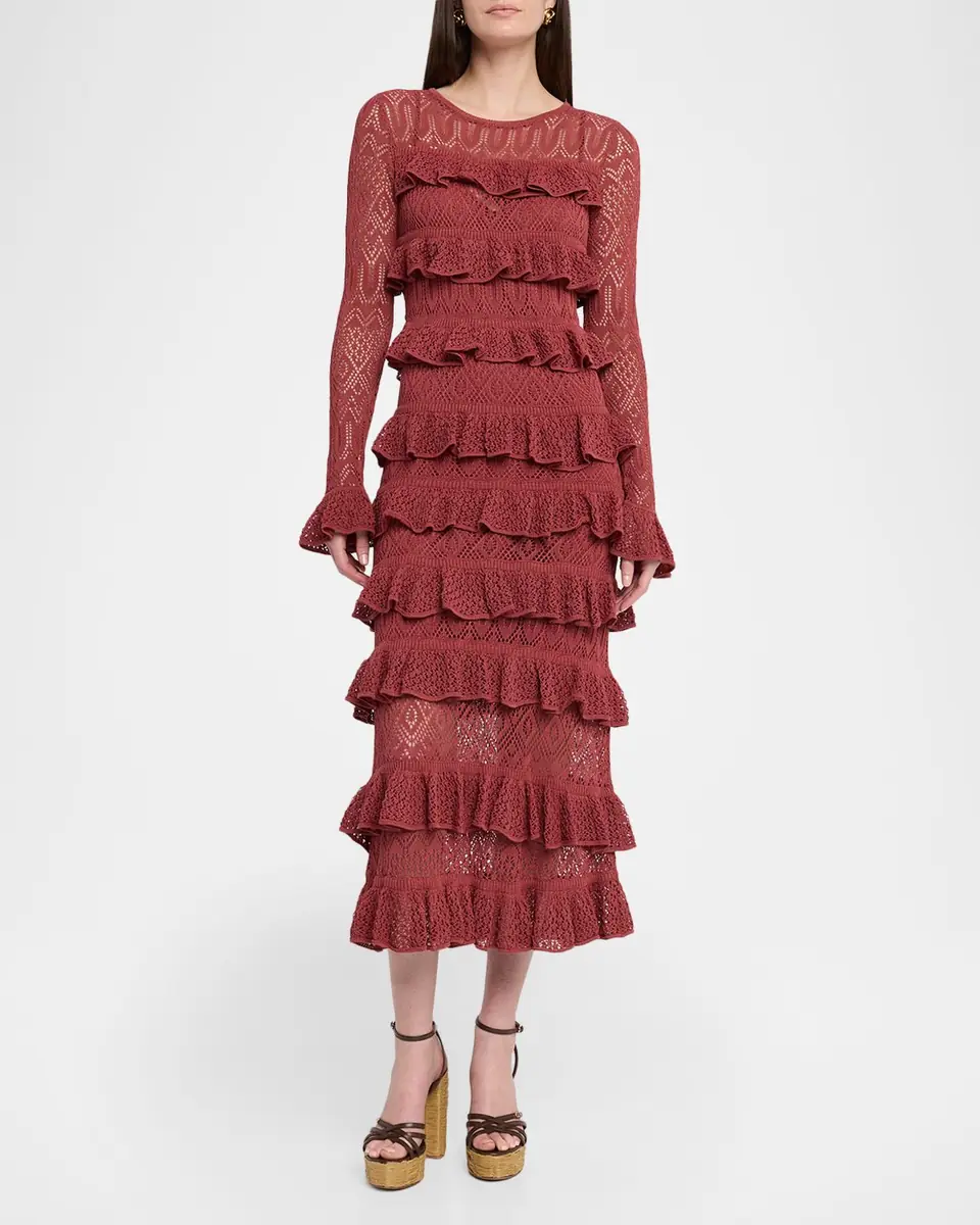 Zimmermann Wanderlust Lace Frill Midi Dress | Thumbnail 2 Zimmermann Wanderlust Lace Frill Midi Dress | Thumbnail 2