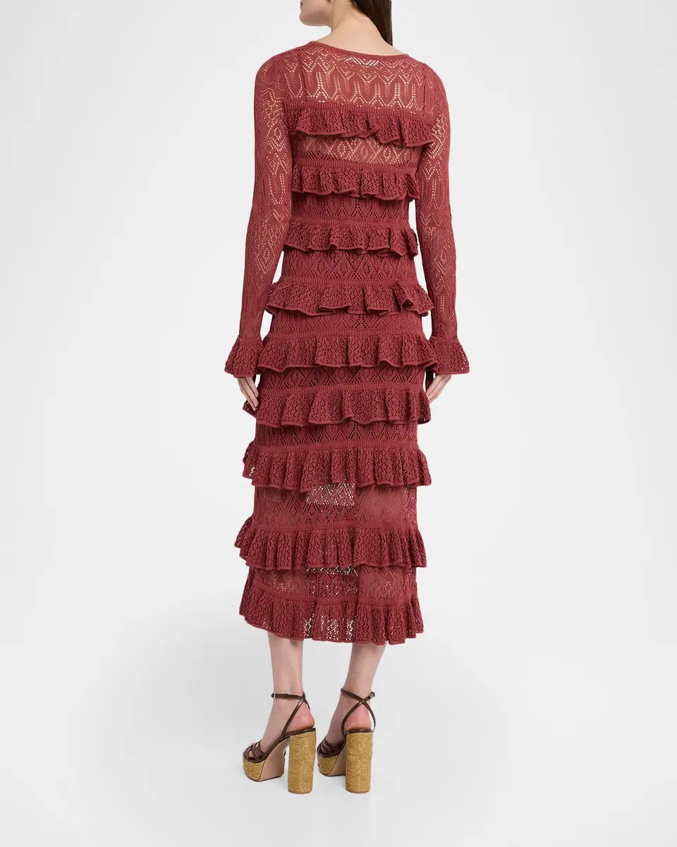 Zimmermann Wanderlust Lace Frill Midi Dress | Thumbnail 3 Zimmermann Wanderlust Lace Frill Midi Dress | Thumbnail 3