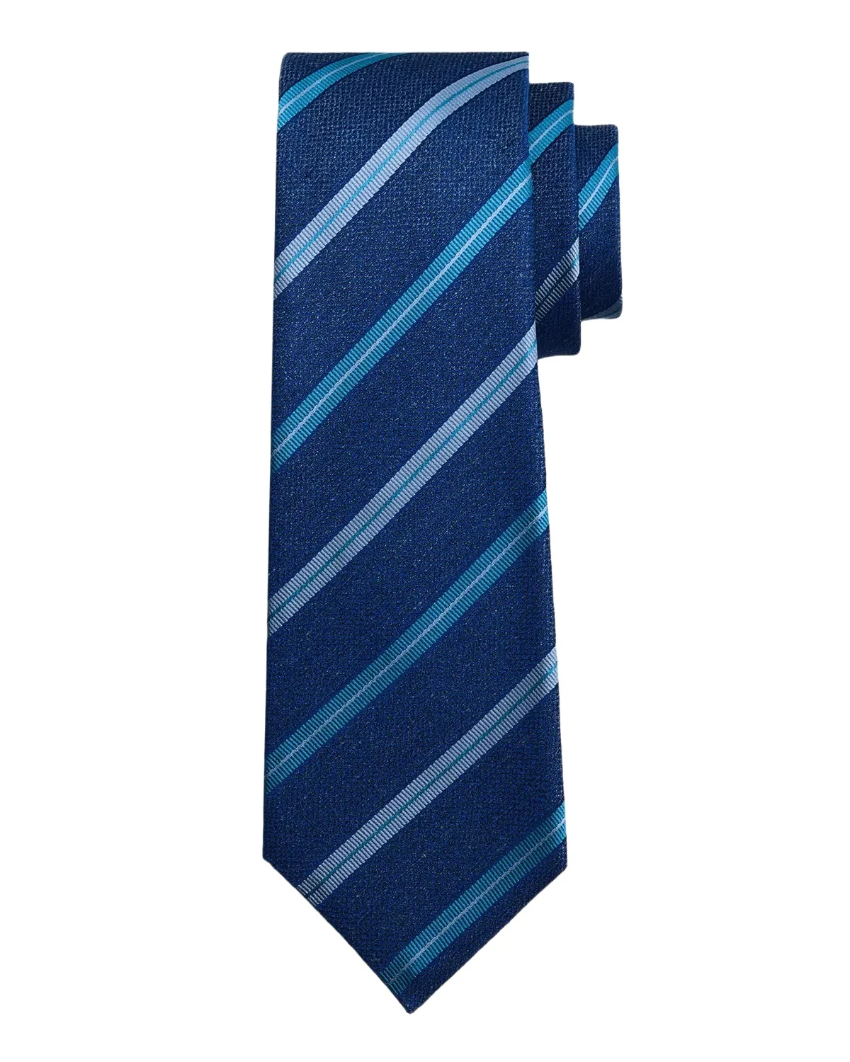 Kiton Men's Multi-Stripe Silk 7-Fold Tie