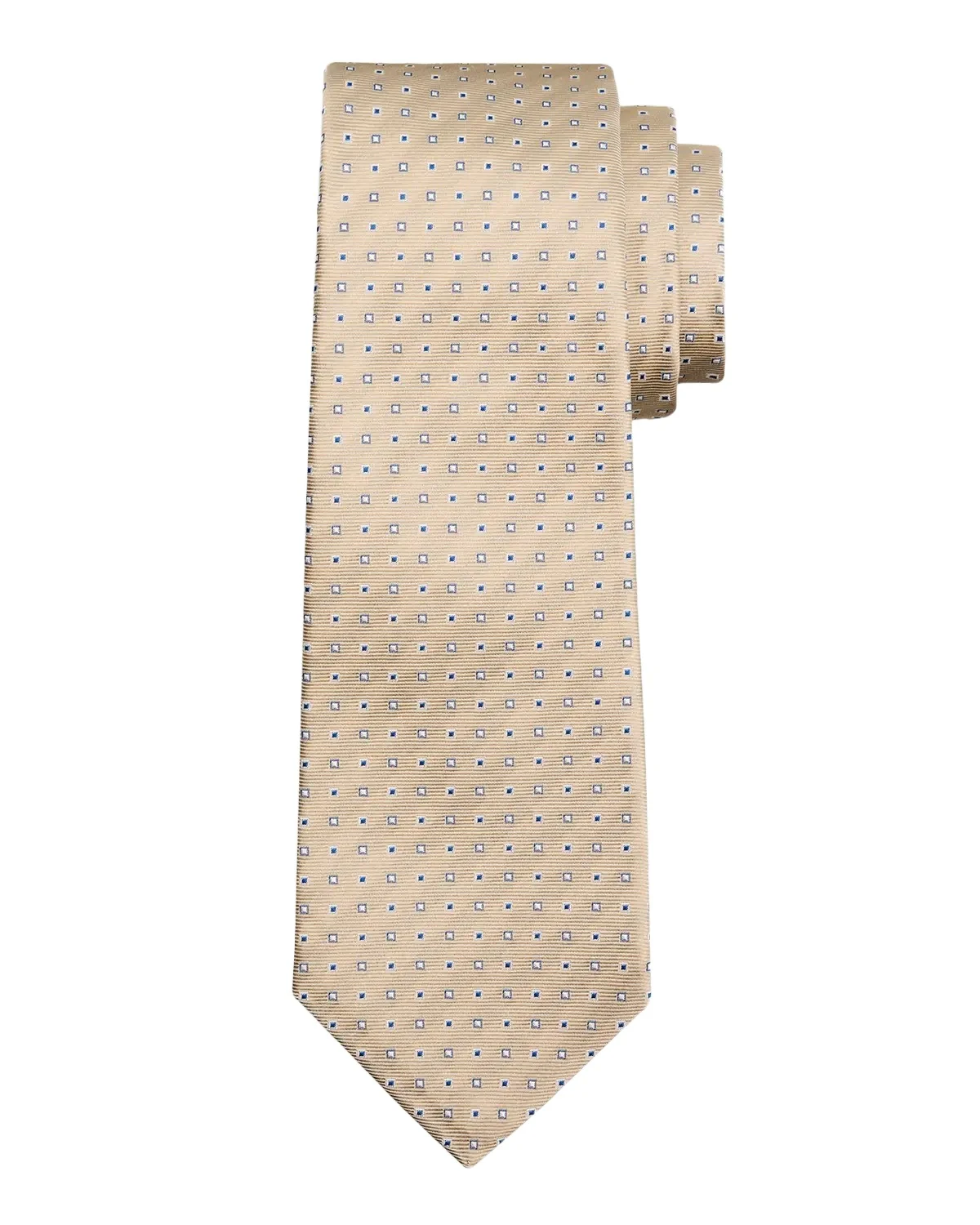 Kiton Men's Micro-Geometric Silk 7-Fold Tie