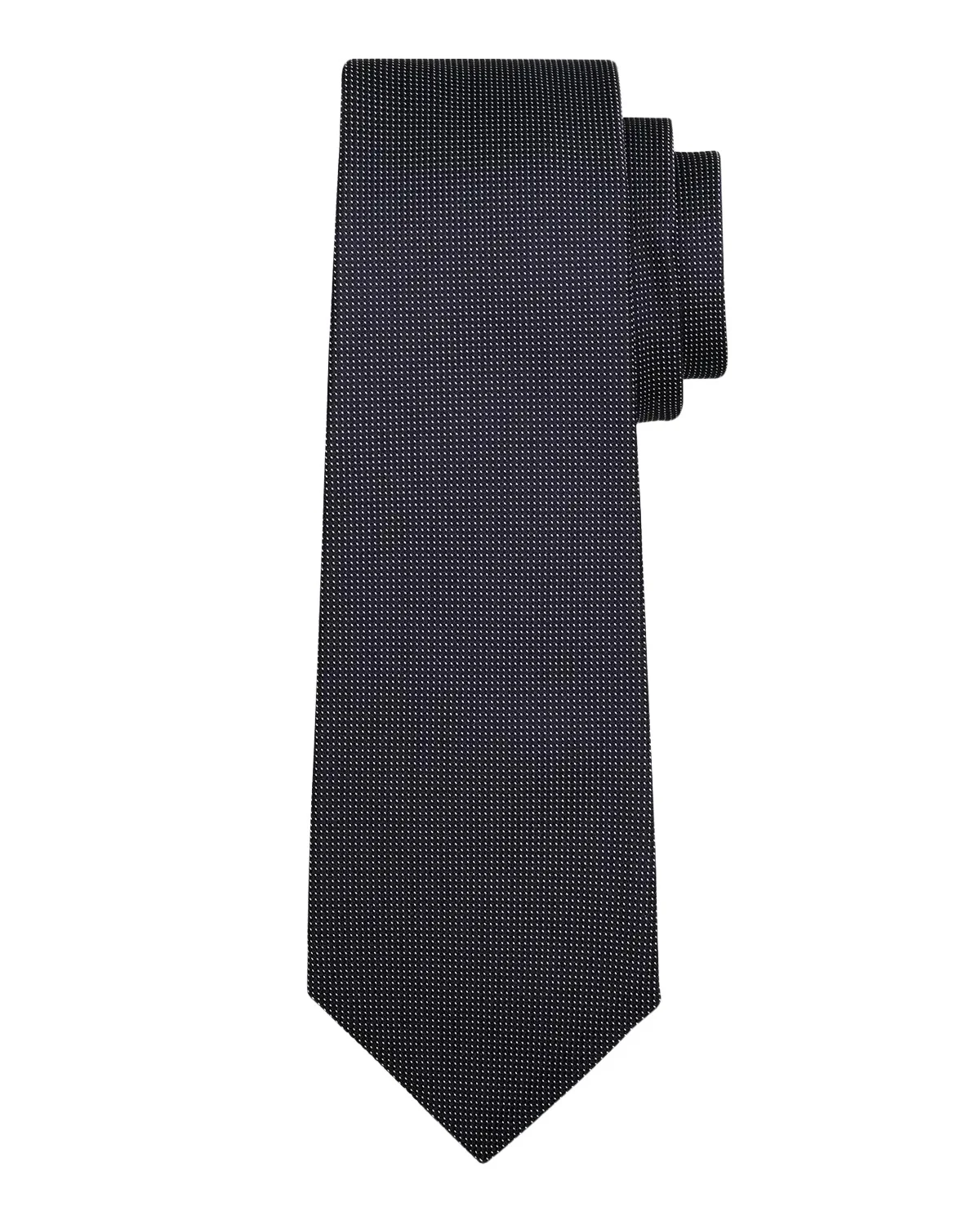 Kiton Men's Micro-Pindot Silk 7-Fold Tie