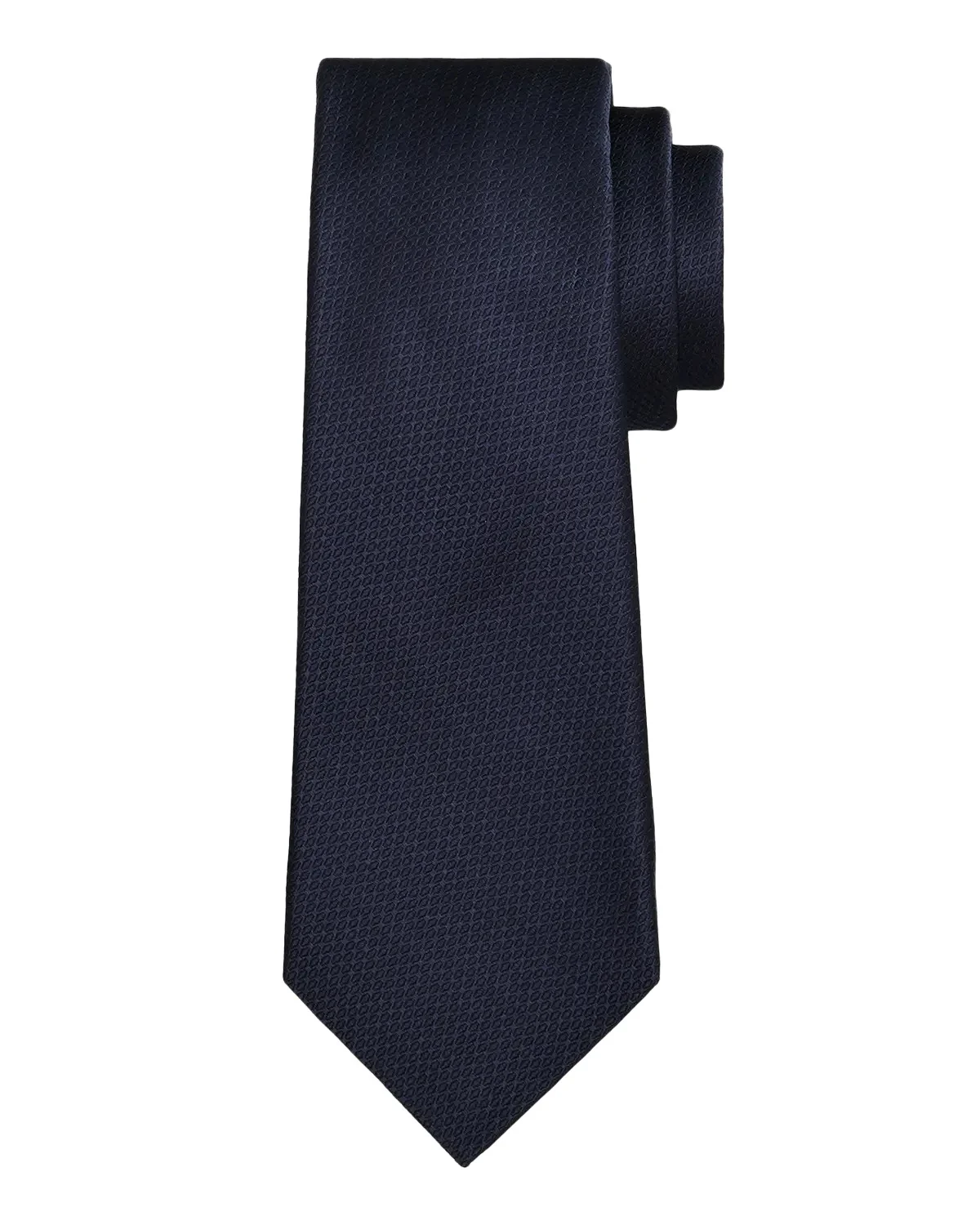 Kiton Men's Micro-Geometric Silk 7-Fold Tie