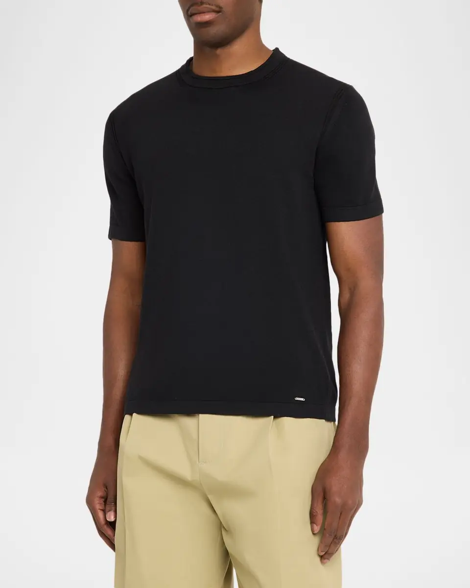 Simkhai Men's Duke Silk and Cotton Crewneck T-Shirt | Thumbnail 4 Simkhai Men's Duke Silk and Cotton Crewneck T-Shirt | Thumbnail 4