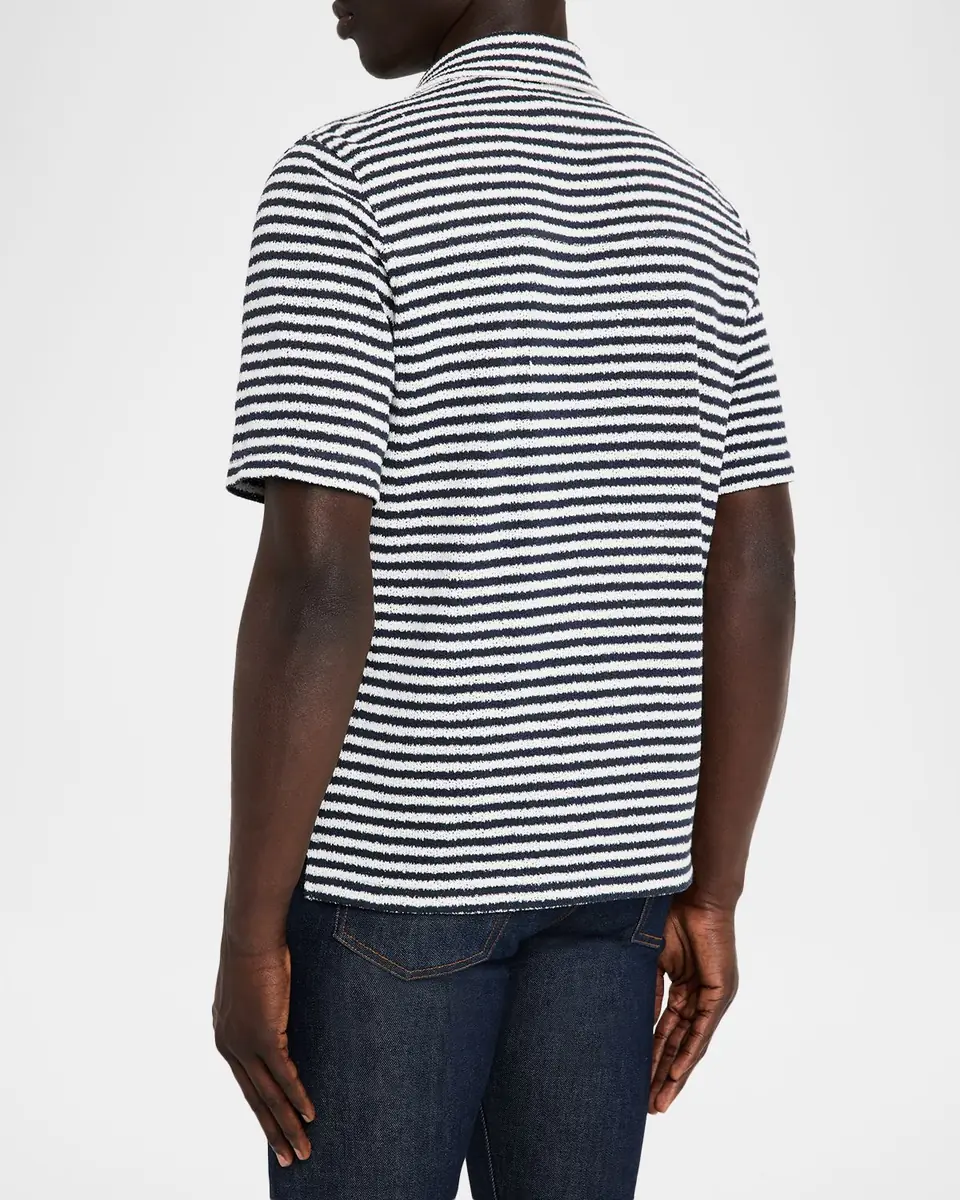 SIMKHAI Men's Cedric Stripe Short-Sleeve Shirt | Thumbnail 3 SIMKHAI Men's Cedric Stripe Short-Sleeve Shirt | Thumbnail 3