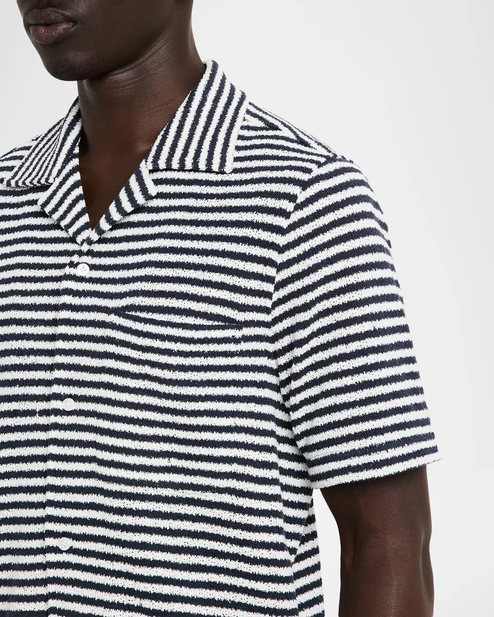 SIMKHAI Men's Cedric Stripe Short-Sleeve Shirt | Thumbnail 5 SIMKHAI Men's Cedric Stripe Short-Sleeve Shirt | Thumbnail 5