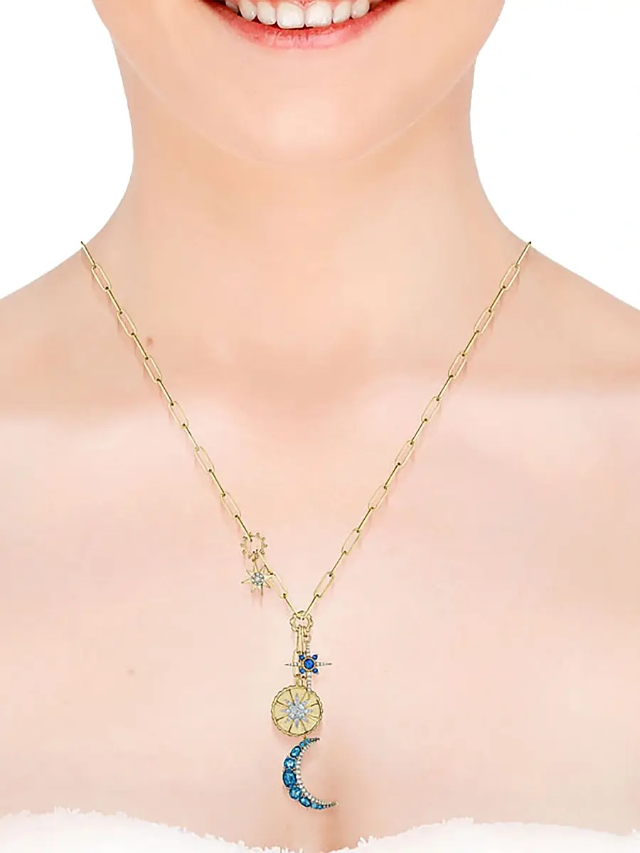 Hueb Women's Penka 18K Yellow Gold & Multi-Gemstone Celestial Charm Necklace | Thumbnail 2 Hueb Women's Penka 18K Yellow Gold & Multi-Gemstone Celestial Charm Necklace | Thumbnail 2