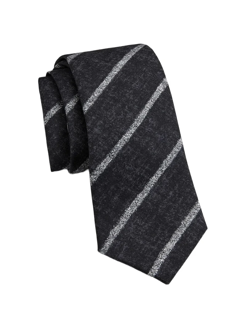 Kiton Men's Melange Stripe Silk Tie