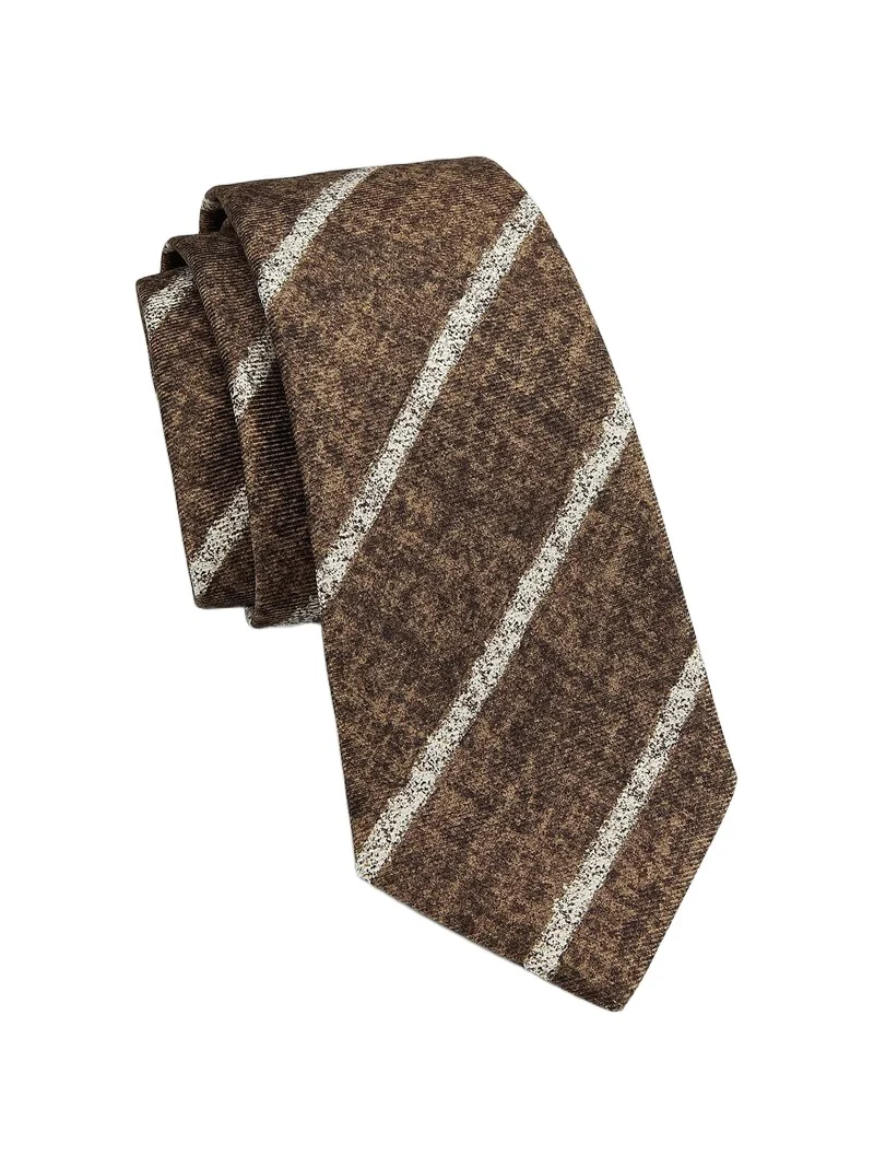 Men's Melange Stripe Silk Tie Men's Melange Stripe Silk Tie