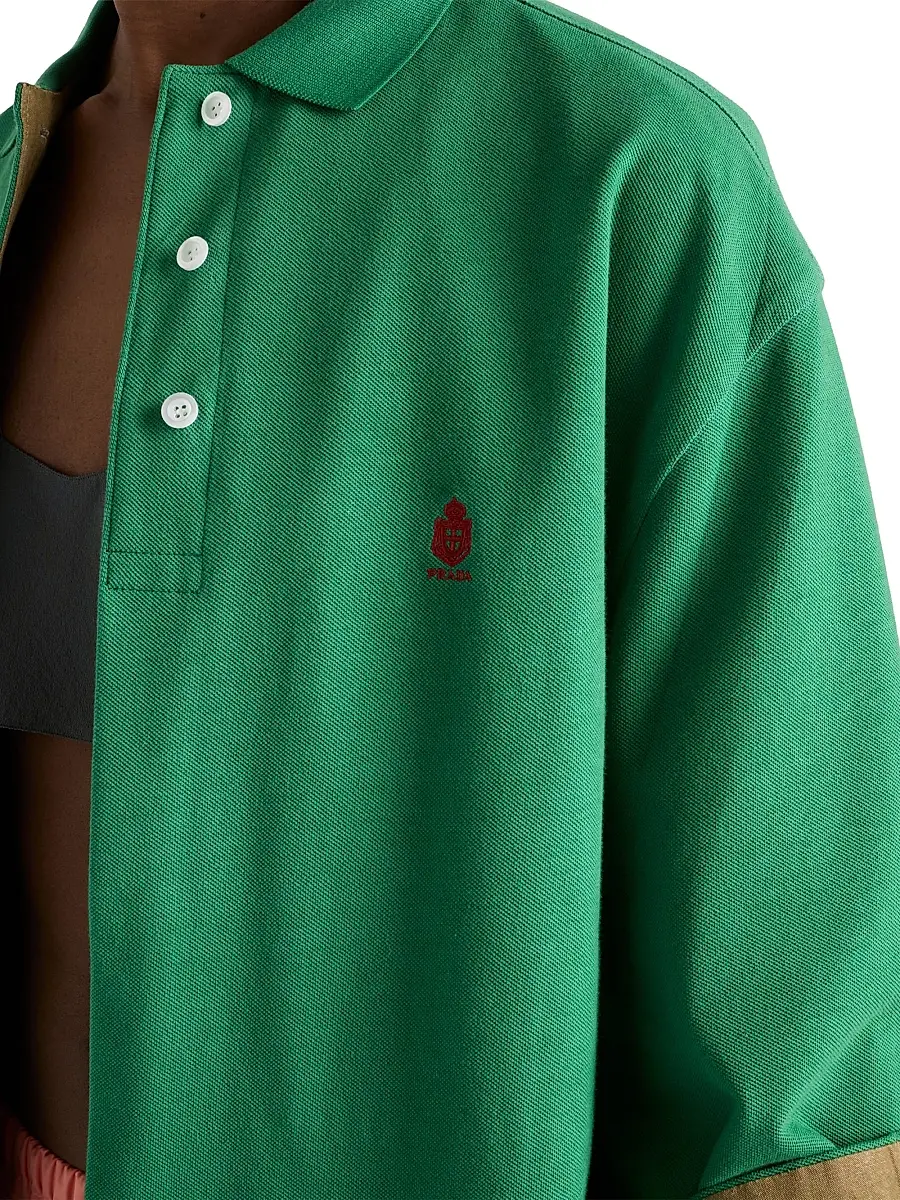 Prada Women's Old Piqué Blouson Jacket - Green | Thumbnail 5 Prada Women's Old Piqué Blouson Jacket - Green | Thumbnail 5