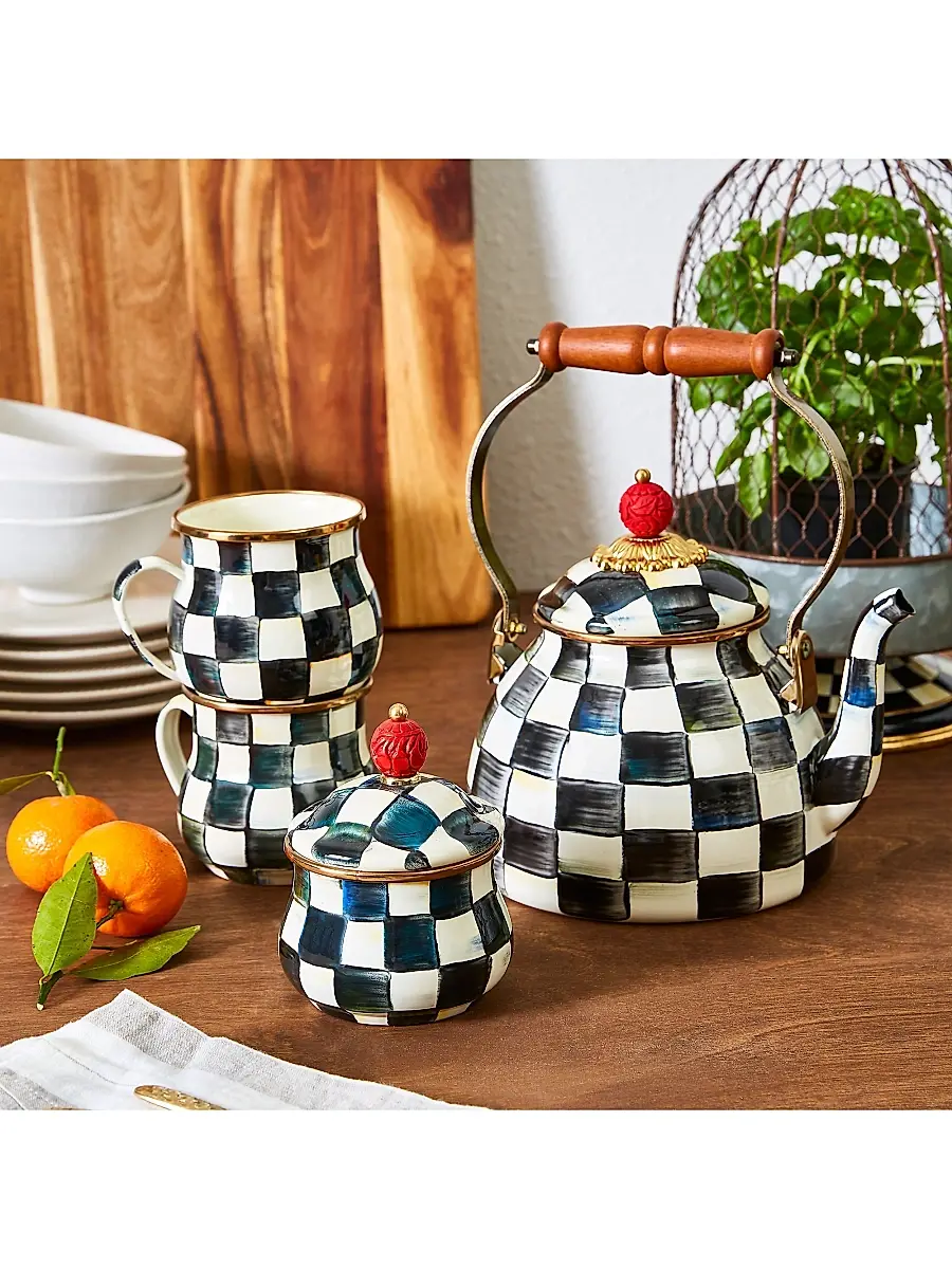 MacKenzie-Childs Courtly Check Tea Kettle | Thumbnail 2 MacKenzie-Childs Courtly Check Tea Kettle | Thumbnail 2