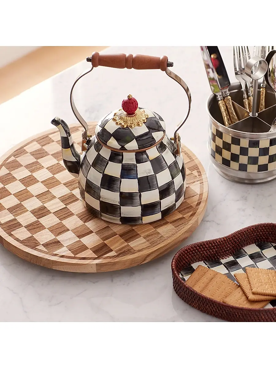 MacKenzie-Childs Courtly Check Tea Kettle | Thumbnail 3 MacKenzie-Childs Courtly Check Tea Kettle | Thumbnail 3