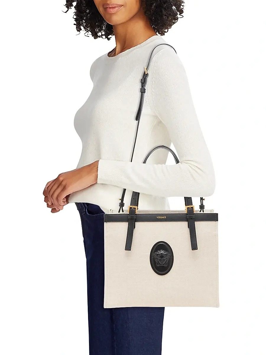 Versace Women's Rivière Canvas Tote | Thumbnail 2 Versace Women's Rivière Canvas Tote | Thumbnail 2
